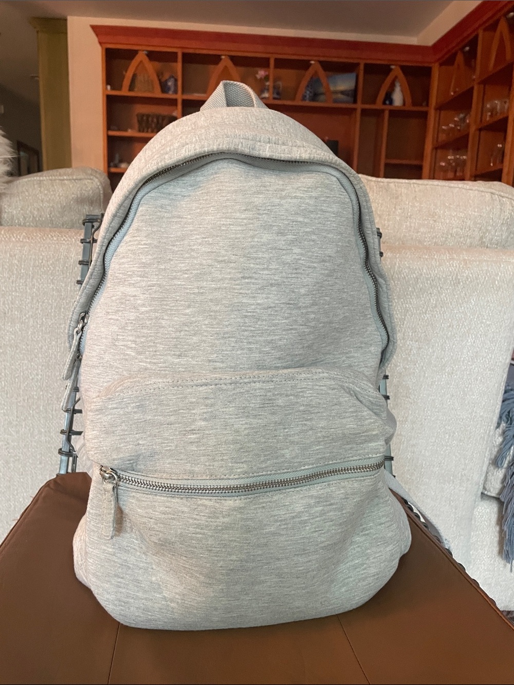 GAP Gray Everyday Backpack - Minimal Design Soft Sweatshirt Material Travel